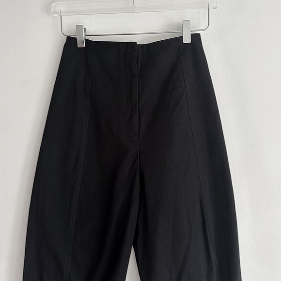 Creatures of Comfort black cotton crescent pant high waisted barrel XS S 25 26 - Picture 5 of 9